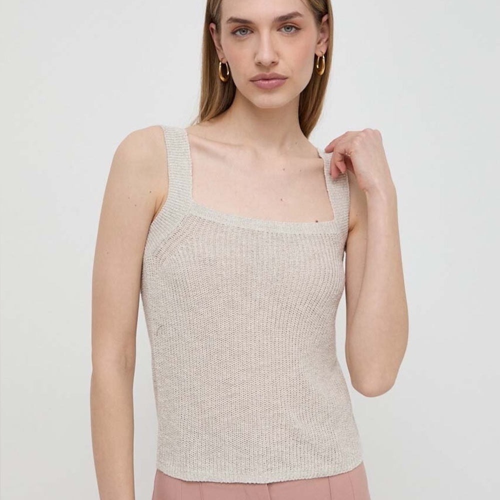Max Mara Leisure Beige Tenore Sweater Knit Tank Top Large NWOT